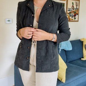 Vintage Maren Dark Olive/Greenish Brown Blazer With A Suede-Like Look. Size 12